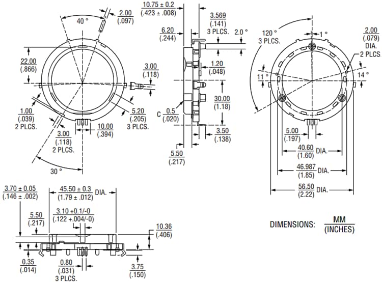 Bourns PER56 Long-Life Incremental Ring Encoder Bourns PER56 Long-Life Incremental Ring Encoder